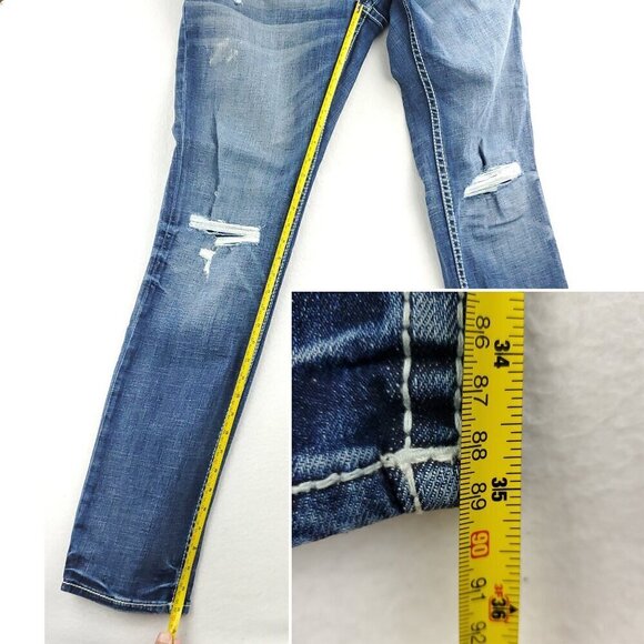 BKE Buckle Mason Jeans Distressed Denim Stretch Taper "34x34" Actual 36x35 - Picture 5 of 10